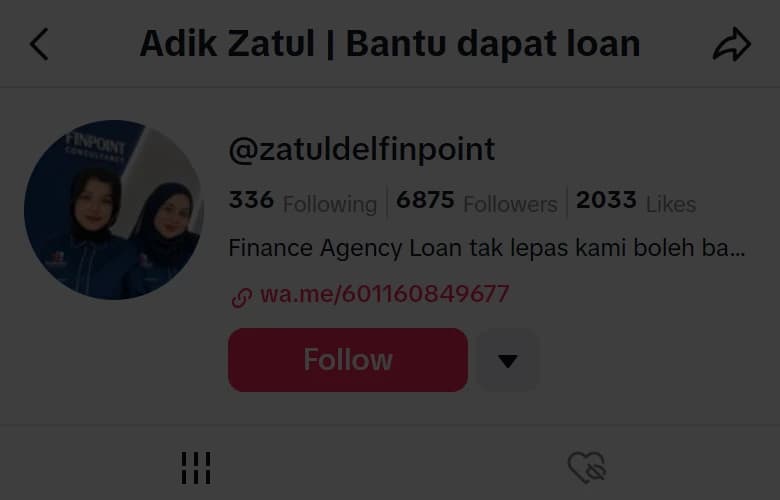 Adik Zatul 的TikTok公开主页截图（简介部分）